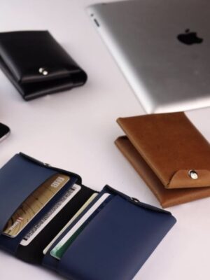 Trio folded Leather cardholder